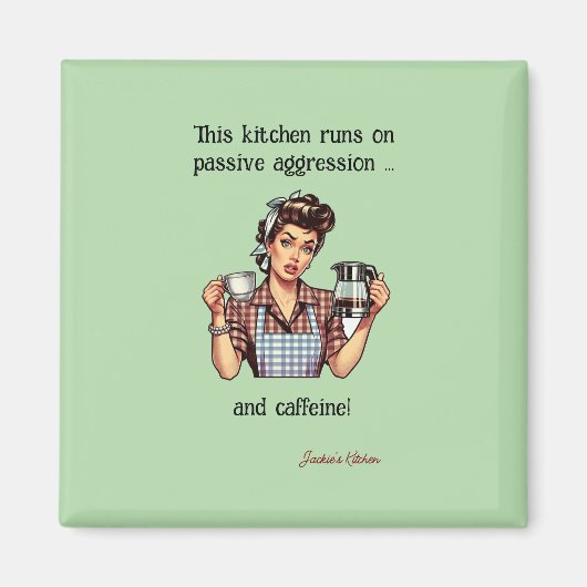 Retro 50's sarcastische koelkast magneet (Voorkant)