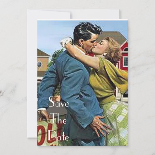 Retro 50's Save the Date Invitations (Voorkant)