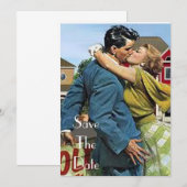 Retro 50's Save the Date Invitations (Voorkant / Achterkant)