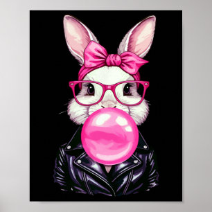 Retro 50's Schattigee Paashaas Blowing Bubble Gum  Poster