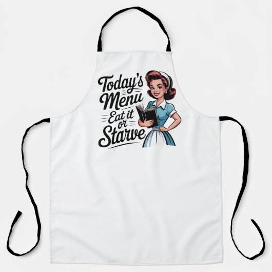 Retro 50s serveerster – Grappig vintage keuken Schort (Voorkant)