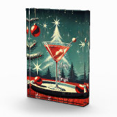 Retro 50s Sneeuwjacht Kerstboom Martini Fotoblokken (Rechts)