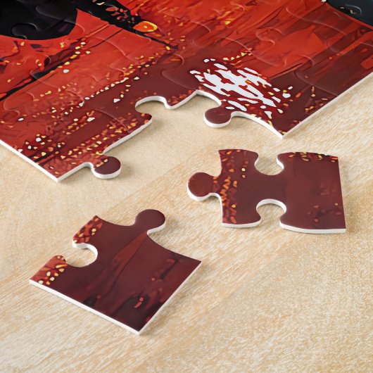 Retro 50s Snow Flurry Christmas Tree Martini Legpuzzel (Zijkant)