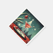 Retro 50s Snow Flurry Christmas Tree Martini Servet (Hoek)