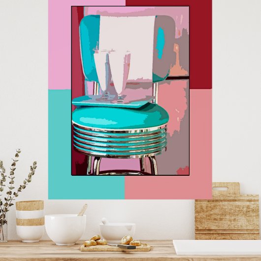 Retro 50s Soda Bar Poster (Keuken)