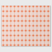 Retro 50s Starburst Pattern in Oranje Cadeaupapier (Vlak)