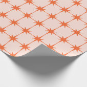 Retro 50s Starburst Pattern in Oranje Cadeaupapier (Hoek)