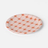 Retro 50s Starburst Pattern in Oranje Papieren Bordje (Gekanteld)
