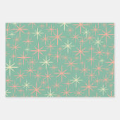 Retro 50s Starbursts in Mint en Blush Inpakpapier Vel (Voorkant)