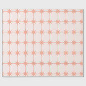 Retro 50s Starbursts in Zachte Blush Pink Cadeaupapier (Vlak)