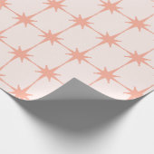 Retro 50s Starbursts in Zachte Blush Pink Cadeaupapier (Hoek)