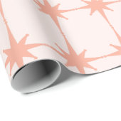 Retro 50s Starbursts in Zachte Blush Pink Cadeaupapier (Rol Hoek)