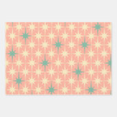 Retro  50s Sterpatronen in Blauwgroen Mint Blush Inpakpapier Vel (Voorkant 3)