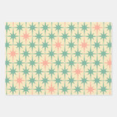Retro  50s Sterpatronen in Blauwgroen Mint Blush Inpakpapier Vel (Voorkant 2)