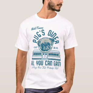 Retro 50s Style Pug's Diner (grijs) T-shirt