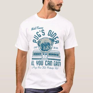  Retro 50s Style Pug's Diner (grijs) T-shirt