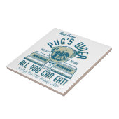 Retro  50s Style Pug's Diner Tegeltje (Zijkant)