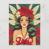 Retro 50s Tropical Christmas Pin-Up Girl Briefkaart (Voorkant)