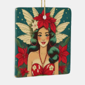 Retro 50s Tropical Christmas Pin-Up Girl Keramisch Ornament (Rechts)