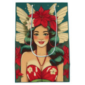 Retro 50s Tropical Christmas Pin-Up Girl Medium Cadeauzakje (Achterkant)