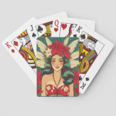 Retro 50s Tropical Christmas Pin-Up Girl Pokerkaarten (Achterkant)