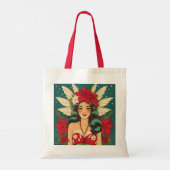 Retro 50s Tropical Christmas Pin-Up Girl Tote Bag (Achterkant)