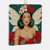 Retro 50s Tropical Christmas Pin-Up Starlet Keramisch Ornament (Rechts)