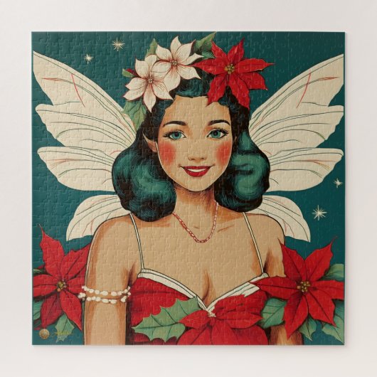 Retro 50s Tropical Christmas Pin-Up Starlet Legpuzzel (Verticaal)