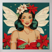 Retro 50s Tropical Christmas Pin-Up Starlet Poster (Voorkant)
