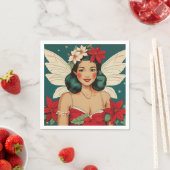 Retro 50s Tropical Christmas Pin-Up Starlet Servet (Insitu)