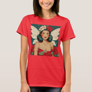 Retro 50s Tropical Christmas Pin-Up Starlet T-shirt