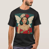 Retro 50s Tropical Christmas Pin-Up Starlet T-shirt (Voorkant)