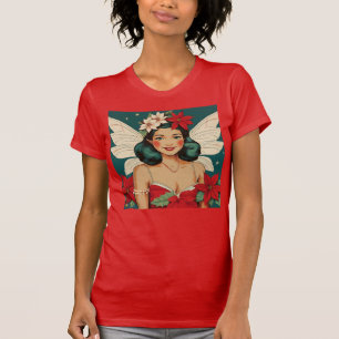 Retro 50s Tropical Christmas Pin-Up Starlet T-shirt