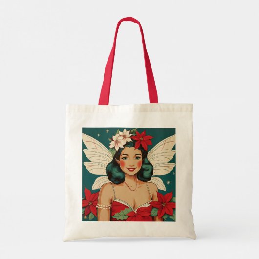 Retro 50s Tropical Christmas Pin-Up Starlet Tote Bag (Achterkant)