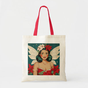 Retro 50s Tropical Christmas Pin-Up Starlet Tote Bag