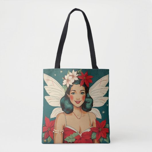 Retro 50s Tropical Christmas Pin-Up Starlet Tote Bag (Voorkant)