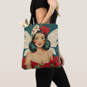 Retro 50s Tropical Christmas Pin-Up Starlet Tote Bag (Dichtbij)