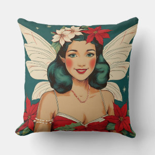 Retro 50s Tropische Kerst Pin-Up Sterretje Kussen