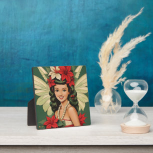 Retro 50s Tropische Kerst Prinses Fotoplaat