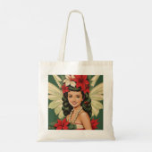 Retro 50s Tropische Kerst Prinses Tote Bag (Achterkant)