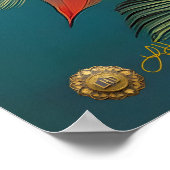 Retro 50s Tropische Kerstmis Pin-Up Beauty Queen Poster (Hoek)