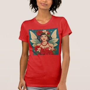 Retro 50s Tropische Kerstmis Pin-Up Beauty Queen T-shirt