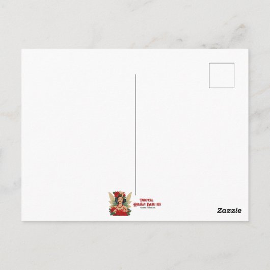 Retro 50s Tropische Kerstprinses Briefkaart (Achterkant)