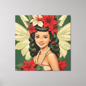 Retro 50s Tropische Kerstprinses Canvas Afdruk (Voorkant)