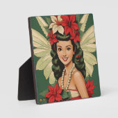 Retro 50s Tropische Kerstprinses Fotoplaat (Voorkant)