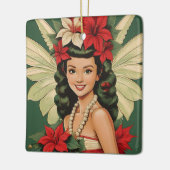 Retro 50s Tropische Kerstprinses Keramisch Ornament (Links)