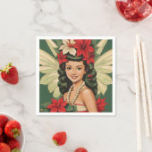 Retro 50s Tropische Kerstprinses Servet (Insitu)