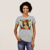 Retro 50s Tropische Kerstprinses T-shirt (Voorkant volledig)