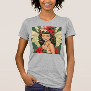 Retro 50s Tropische Kerstprinses T-shirt