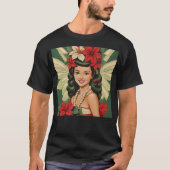 Retro 50s Tropische Kerstprinses T-shirt (Voorkant)